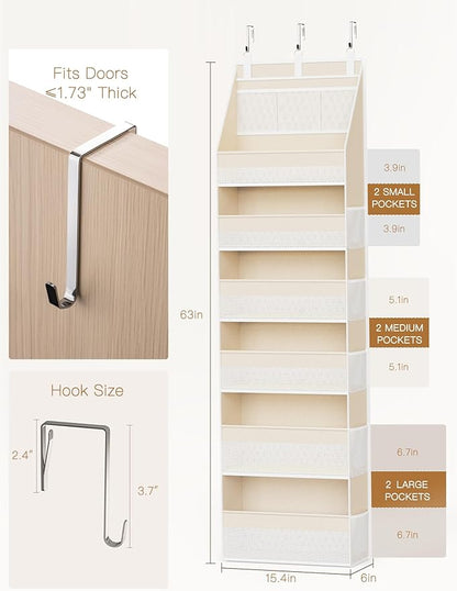 Criusia Over the Door Organizer, 6-Shelf Closet Hanging Storage