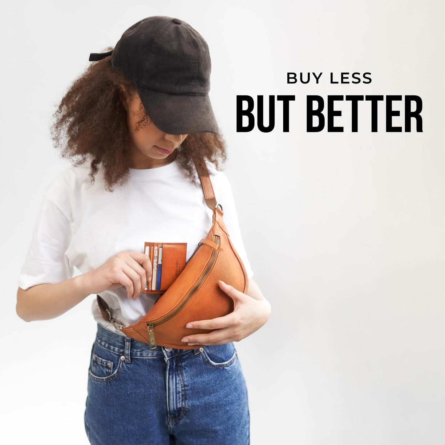 Berliner Bags Vintage Genuine Leather Fanny Pack Kai, Belt Bag, Crossbody Sling Bag for Men and Women, Gift for Dad - Brown