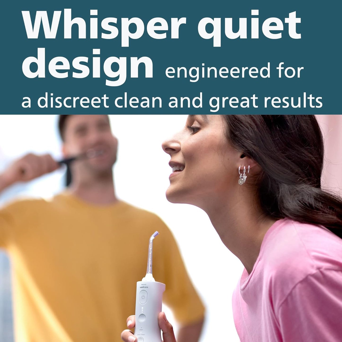 Philips Sonicare Cordless Power Flosser 3000, Water Flosser with Innovative Quad Stream Technology, Oral Irrigator with 2 Flossing Modes and 3 Intensity Levels, Ergonomic Design, White, HX3806/21