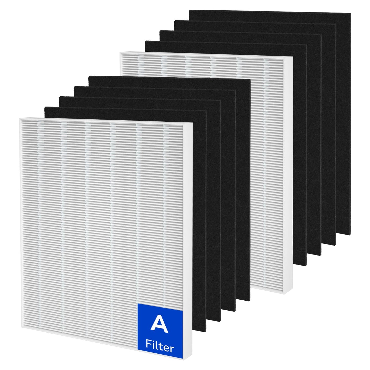 Fil-Fresh 115115 Replacement Filter A, Compatible with Winix Plasmawave Air Purifiers C535, 5300, 5300-2, 6300, 6300-2, P300, AM90, C909, 9800, 2 True HEPA Filters + 8 Activated Carbon Filters
