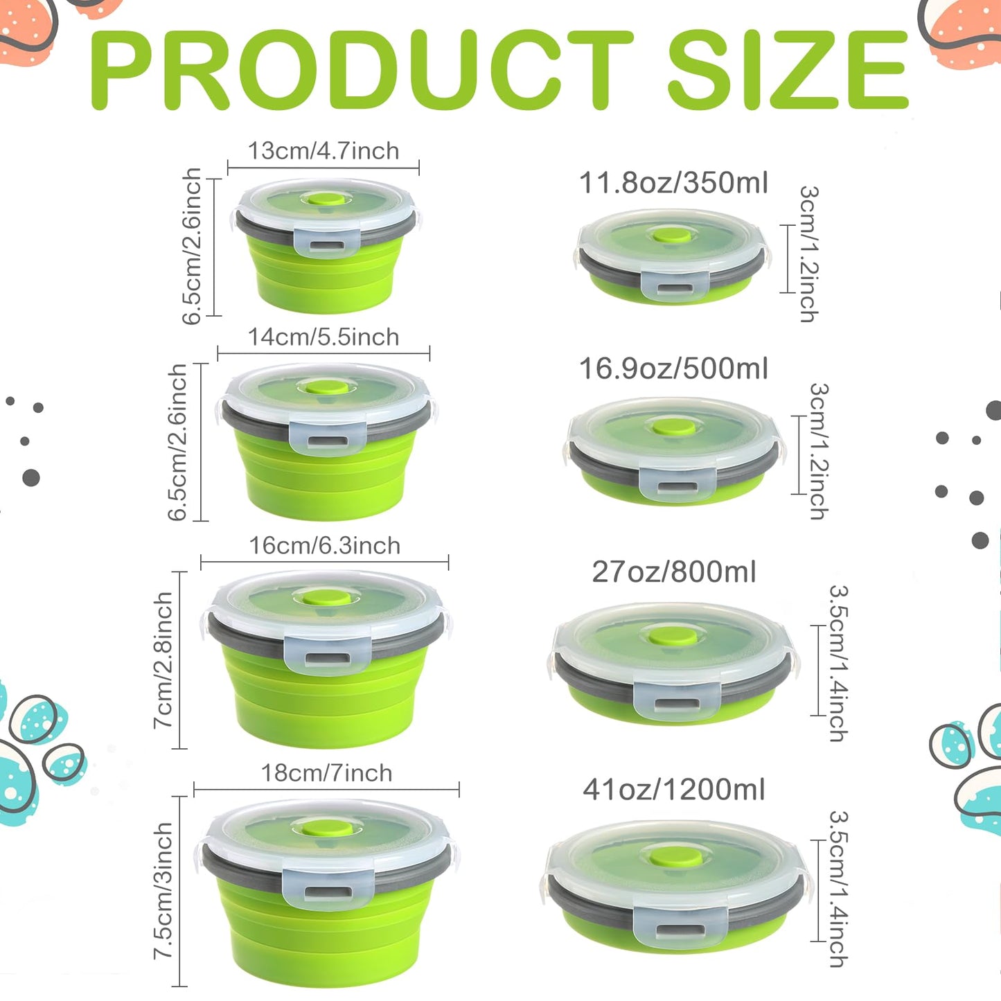 Suclain 4 Pcs Camping Bowl with Lid Collapsible Silicone Lunch Box Salad Bowl Expandable Food Storage Container Folding Travel Container for Hiking Camping(Red, Pink, Blue, Green,12 oz)