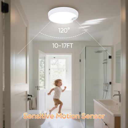 DJBoomy Motion Sensor Ceiling Light Indoor: Rechargeable Wireless Closet Light with Remote for Pantry Hallway Stair Laundry Room