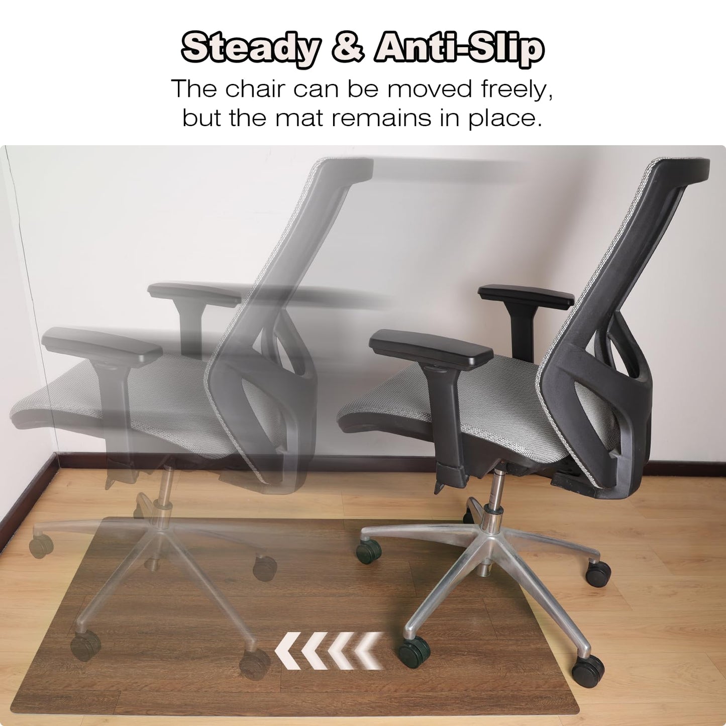 Upgraded 58"x 75" Heavy Duty Mat for Office Chair on Hardwood Floors, Non-Slip PVC Chair Mats for Hardwood Floors, Scratch-Resistant Desk Chairs Mat for Hard Floor, Under Desk Mats for Rolling Chairs