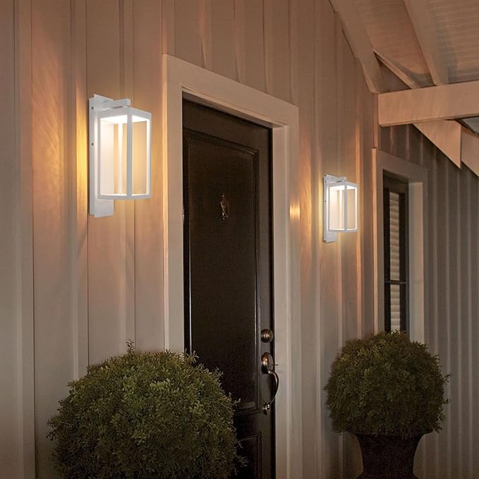 Modern Outdoor Light Fixtures Dusk to Dawn Outdoor Lighting 2 Pack,15" Exterior Wall Sconce, Porch Light, Garage Lights Wall Lamp, Waterproof Outdoor Lights for House,Garden, Front Door
