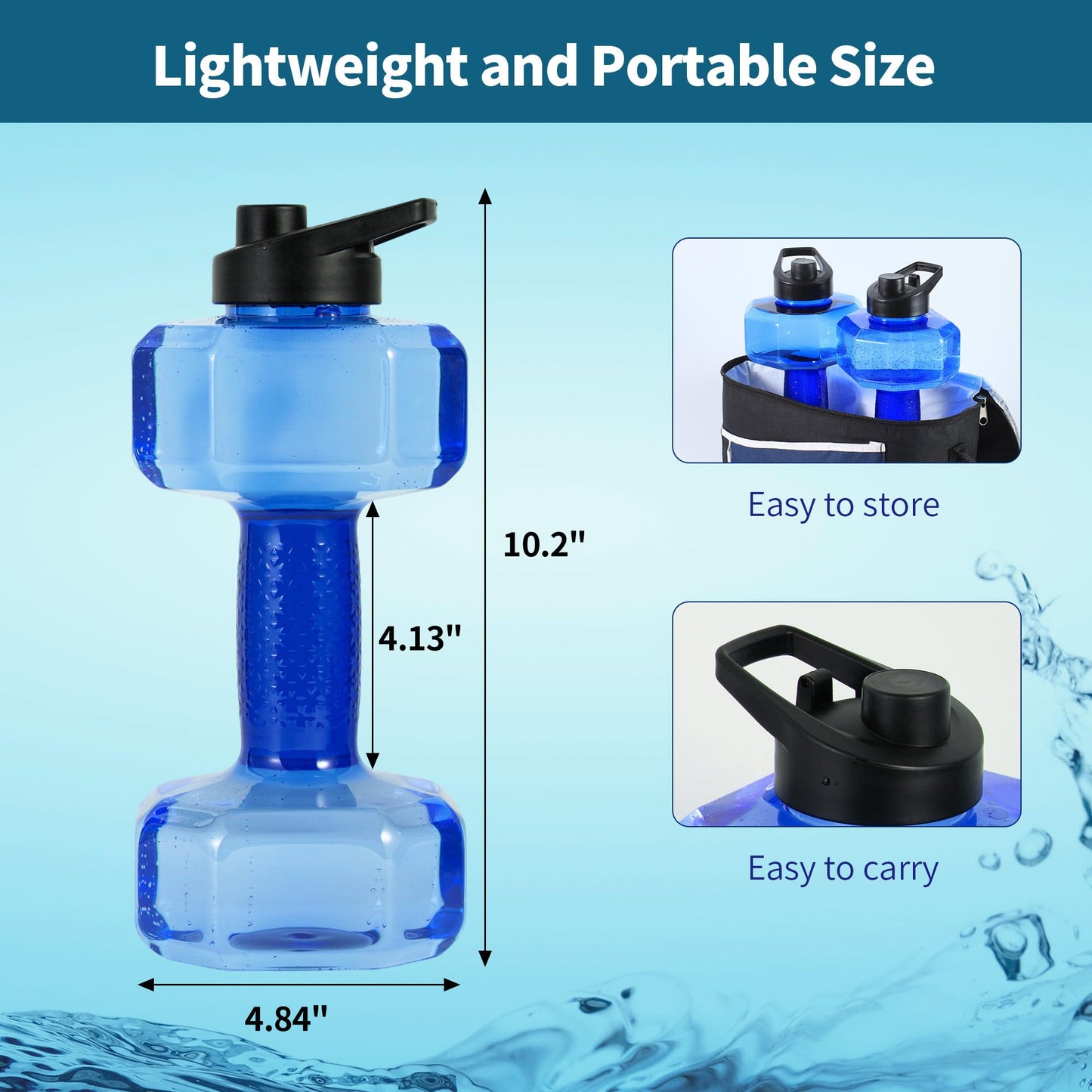 YOTAN Water Dumbbells Set, 2 PCS Water Weights for Pool Exercise, Pool Weights for Water Exercise Resistance, Aquatic Exercise Equipment for Aqua Therapy, Pool Fitness, Weight Loss