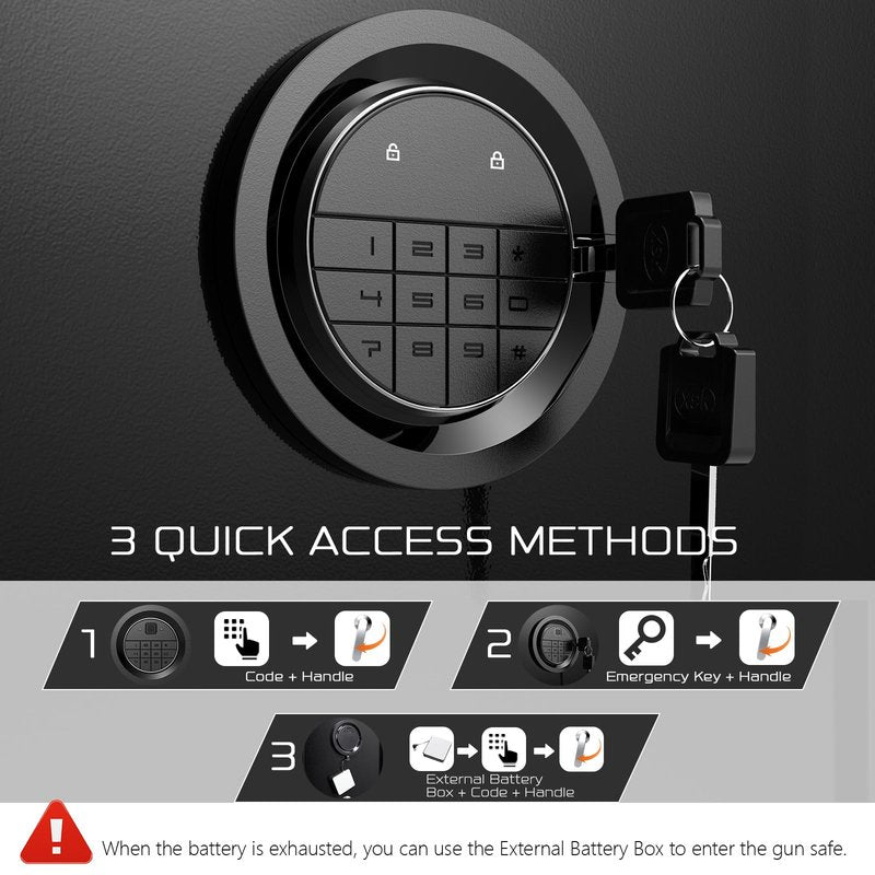 ANXINWEI 8-10 Gun Safe, Dual Alarm Gun Safe for Rifles and Pistols, No Assembly Gun Cabinets for Rifles And Shotguns, Quick Access Rifle Safes for Home