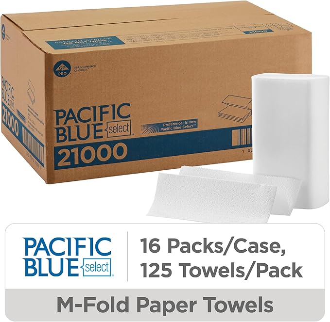 Pacific Blue Select Multifold Premium 2-Ply Paper Towels by GP PRO, 125 Paper