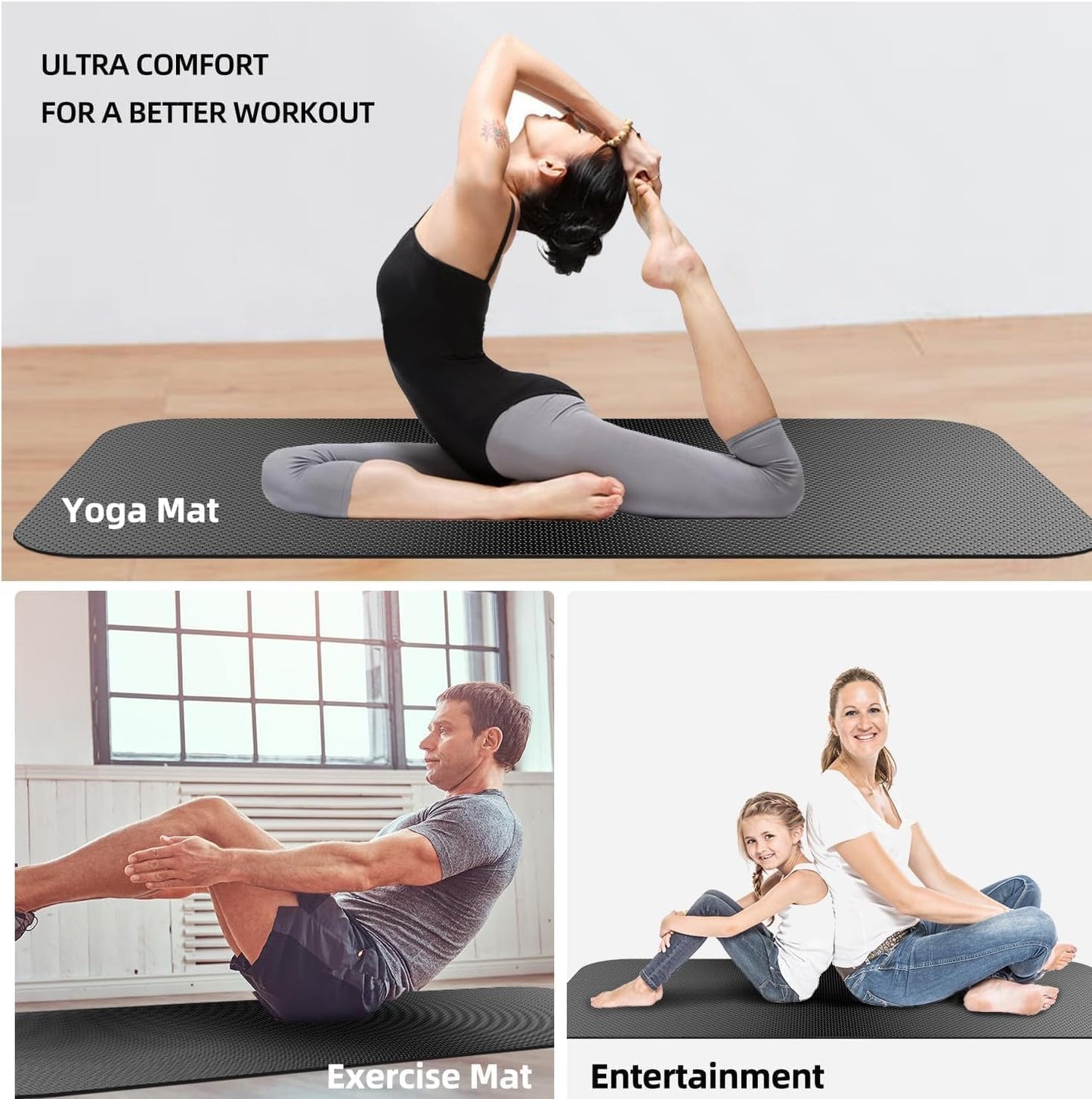 Bike Mat,Treadmill Mat,Compatible for Elliptical,Exercise Bikes, Stationary Cycles,Spin Bike,Under Exercise Bike Trainer Pad for Indoor Stationary Gym Fitness Equipment Hardwood Floor Protector (60" x 23.6")