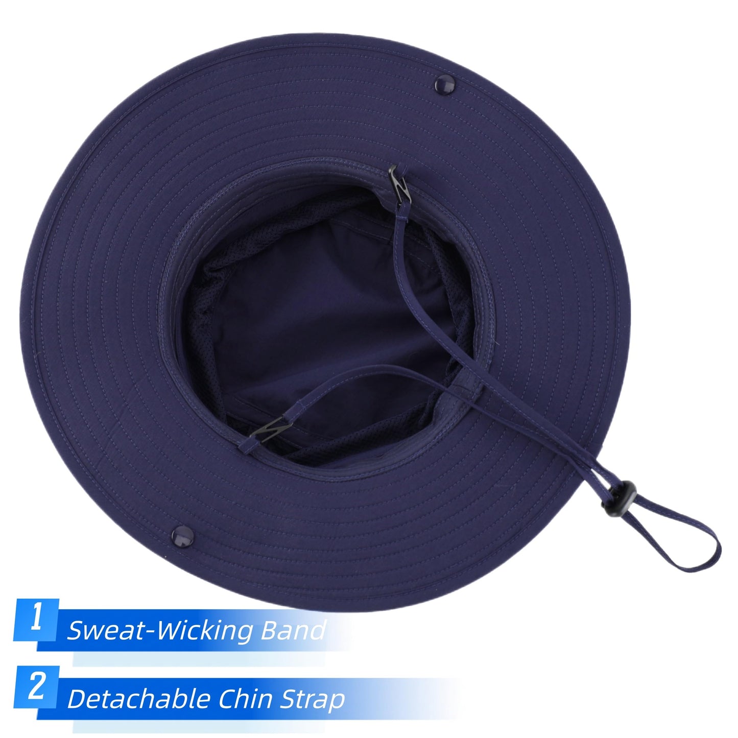 Connectyle UPF 50+ UV Protection Sun Hat for Men Women Waterproof Bucket Hat for Fishing Hiking Camping Safari Hat Navy Blue