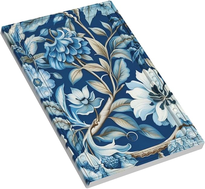 Blue Flowers Branches Leaves Floral Pattern Light Switch Covers No Device Wall Plate 1 Gang Decorative Blank Switchplate Electrical Faceplate for Farmhouse Living Bedroom Decor