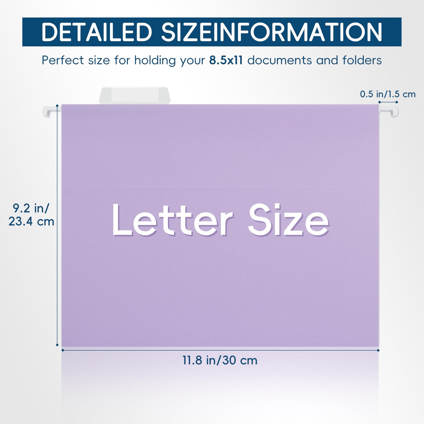 fwipiyo Light Purple Hanging File Folders,25 Pack Letter Size File Folders with 1/5-cut Tabs,Office Essentials for Filing Cabinet & Desk Storage