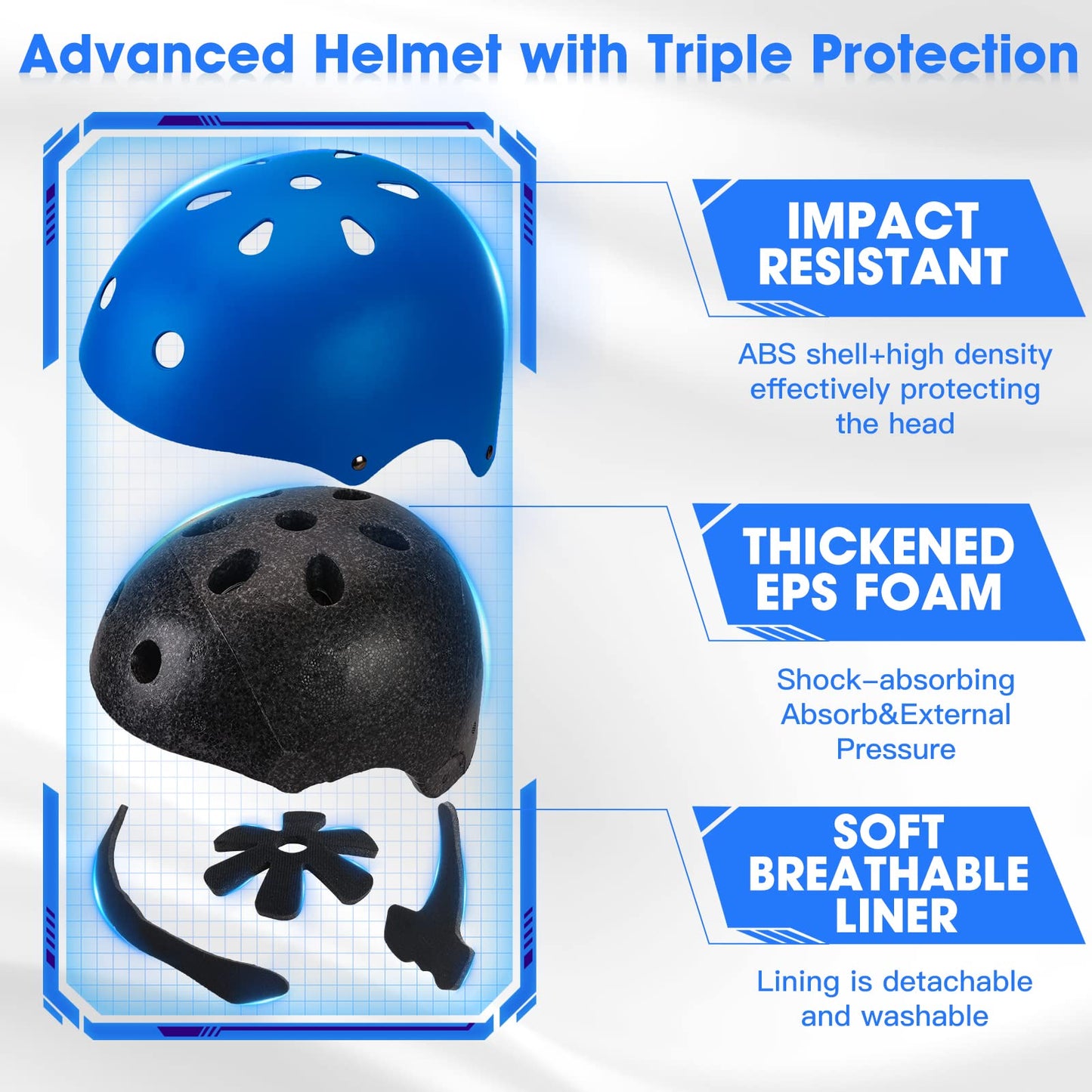 ArgoHome Toddler Kids Bike Helmet Set with Knee Elbow Pads, Adjustable Cycling Helmet for Little Boy Girl Protective Gear