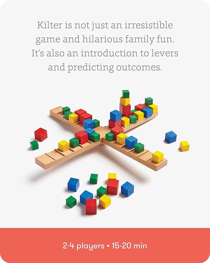SimplyFun Kilter - The Educational Game of Levers &amp Motion - Hilarious Family Fun with an Introduction to Physics &amp Predicting Outcomes - Kids Game - 2 to 4 Players - Ages 8 &amp Up