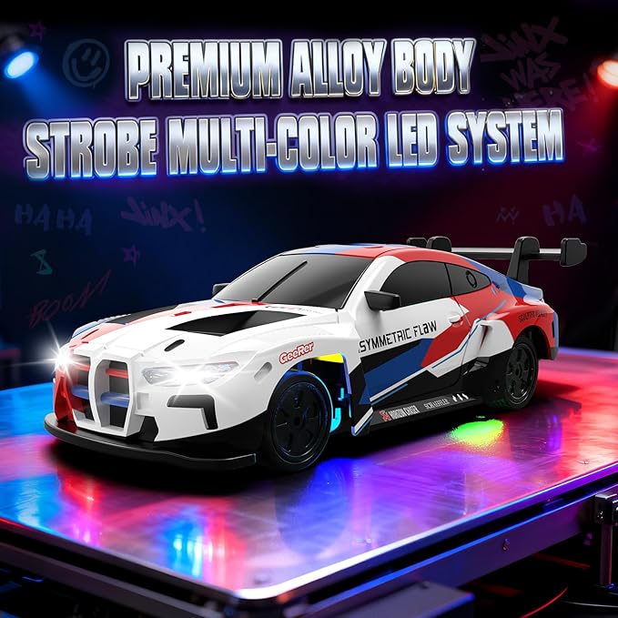 RC Drift Car 1/43 Mini RC Drift Car with Gyro 2.4GHz Full Proportional Control 20KM/H 4WD High Speed Remote Control Alloy LED Lights &amp Drift Tires Toys for Adults Boys and Girls Gift