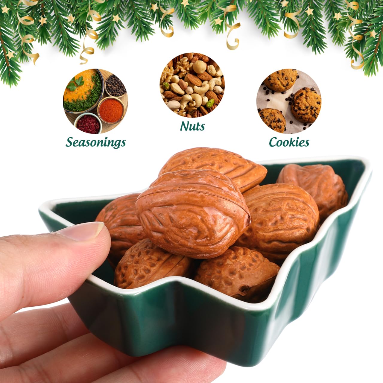 UPKOCH 4 Pcs Christmas Sauce Dish Snack Containers Restaurant Christmas Candy Dish Snack Trays Tree Plates Convenient Plates Household Trays Tree S