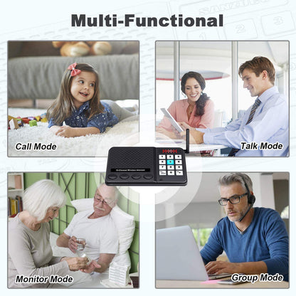 6 Pack Wireless Intercoms - Long Range 1 Mile, 10 Channel, 3 Code Room to Room Home Intercom System for Business, House, Office, Gate, Restaurant, Elderly