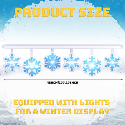 Retisee 14.5ft Long Winter Snowflake Inflatable Outdoor Decoration Christmas Blow up Hanging with Built in LED Lights for Christmas Winter Holiday Party Lawn Yard Outdoor Supplies Ornaments