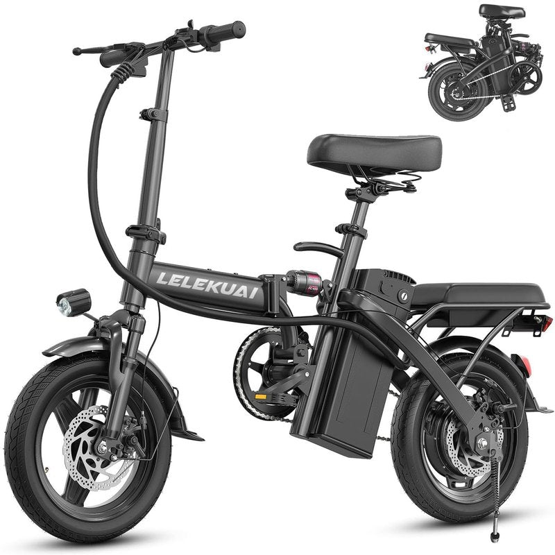 Electric Bike for Adults and Teens, Folding Ebike,Commuter City Foldable E Bike with 560W Motor and 48V 10Ah Battery, 24 MPH Speed Pedals Assist, Dual Disc Brakes,14" Compact Electric Bicycle