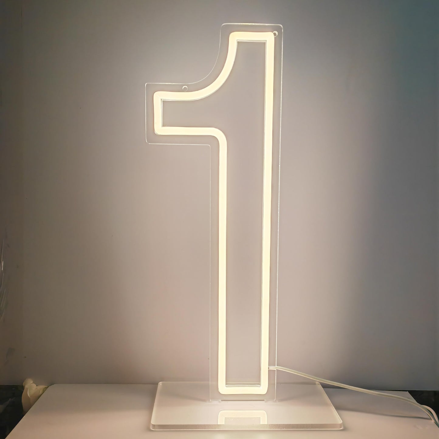 Lovewenying Neon Signs Number 1 Birthdays Decor Neon Lights One Party USB Plus Battery Case Light up Your Baby's First Birthday with Our Neon Number One Sign (Number 1-Warm White)