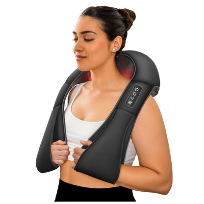 COMFIER Shiatsu Neck and Shoulder Massager,Gifts for Mom Dad,Deep Kneading Massage Pillow with Heat, Back Massager, Pillow Massage, Black