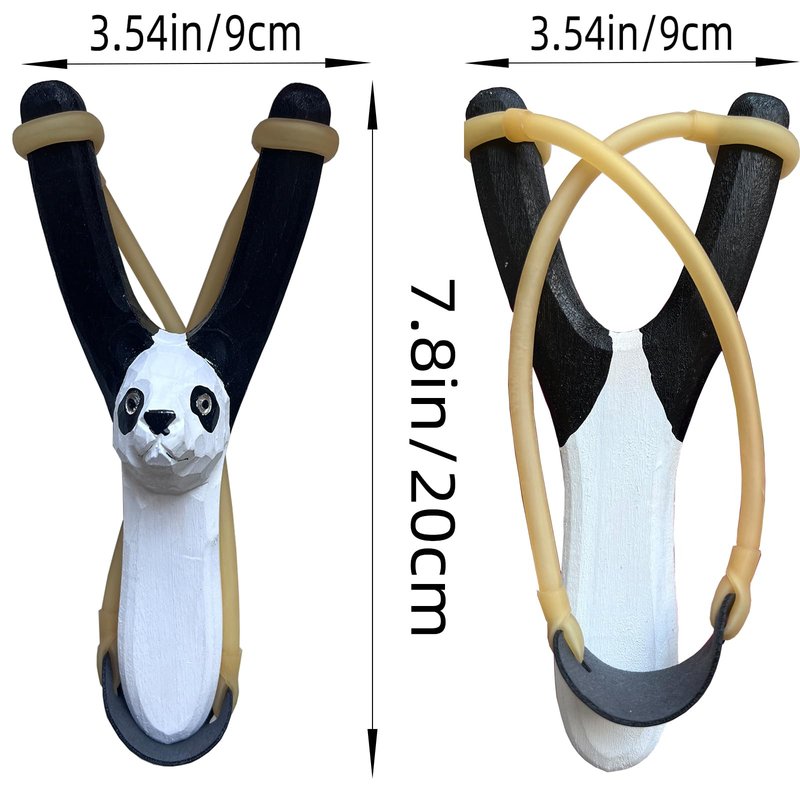 LINJAY Wooden Solid Slingshot for Kids with Personalized Carvings, Clay Balls & Pompoms, for Indoor/Outdoor Games, Hunting, Suitable for Adults & Kids