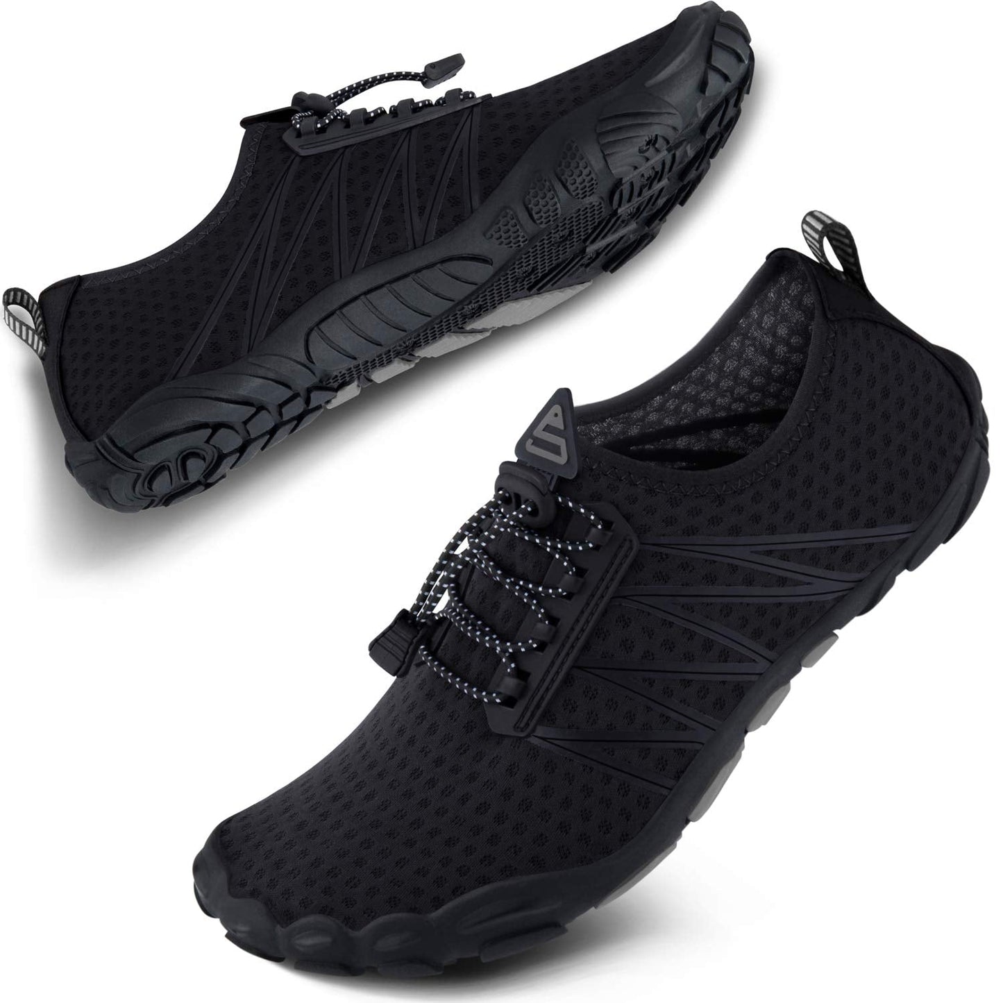 SEEKWAY Water Shoes Sports Quick-Dry Barefoot Aqua Beach Pool Lake Swim Boating Hiking Surfing Men Women 406-Black SP001
