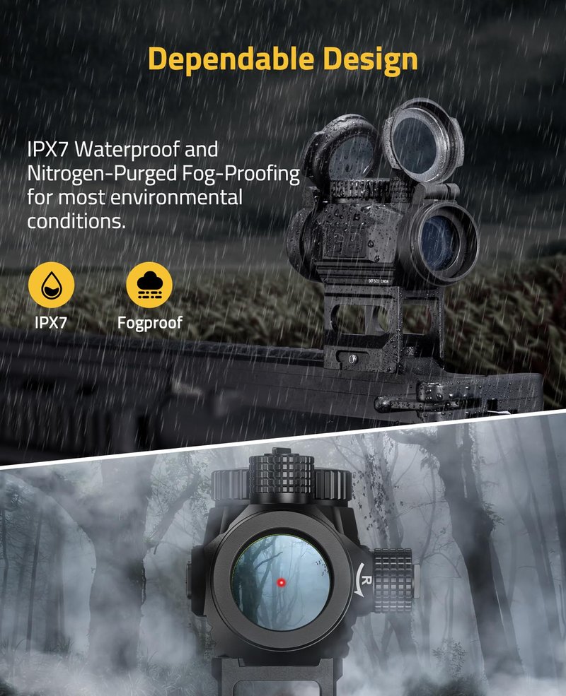 CVLIFE FoxSpook Motion Awake Red Dot Sight,1x20mm 2MOA Red dot Scope Auto On & Off Compact Optics with Low Profile and Lower 1/3 Co-Witness Mount, Flip Up Lens Covers and 12 Brightness Button Settings