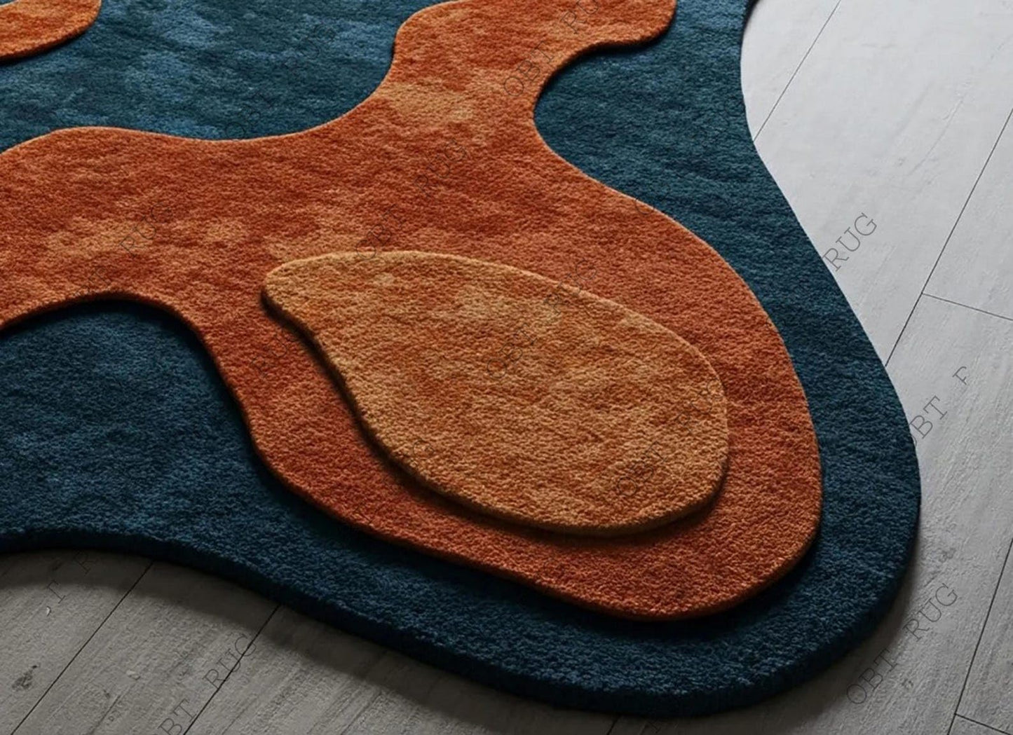 Naseeb Carpets Rugs for livingroom Bedroom Hall 5x8 feet Size Irregular Shape Abstract Pattern High Low Soft Pile Handmade Quality Antiskid Antislip Backing Soft Newzealand Wool..