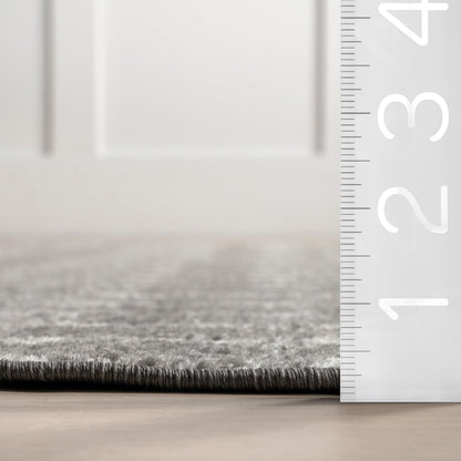 nuLOOM Oval 3x5 Moroccan Blythe Area Rug, Dark Grey, Faded Bohemian Design, Stain Resistant, For Bedroom, Dining Room, Living Room, Hallway, Office, Kitchen, Entryway
