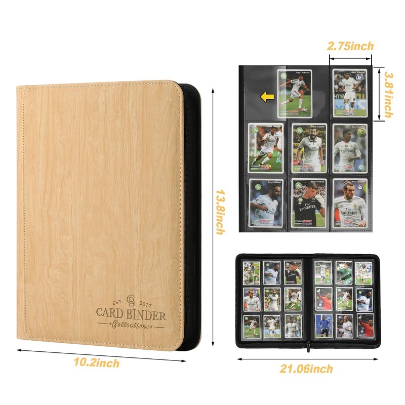 Foalgo 9 Pocket Card Binder, Premium Zip Trading Card Binder, 540 Double Sided Pocket PU Collection Binder, Collector Album, Card Folder for MTG, TCG, Sports Cards