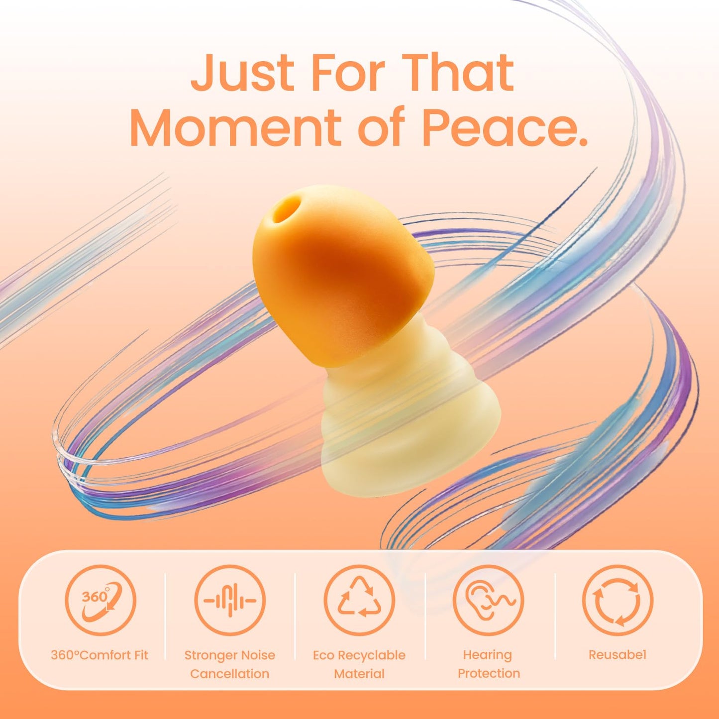 ZEROPLUS Ear Plugs for Sleeping Side Sleeper,Comfortable Ear Plugs for Noise Reduction-26 dB, 360 Rotating Fit&3 Adjustable Sizes, Ideal for Sleep,Focus,Travel and Those Sensitive to Noise