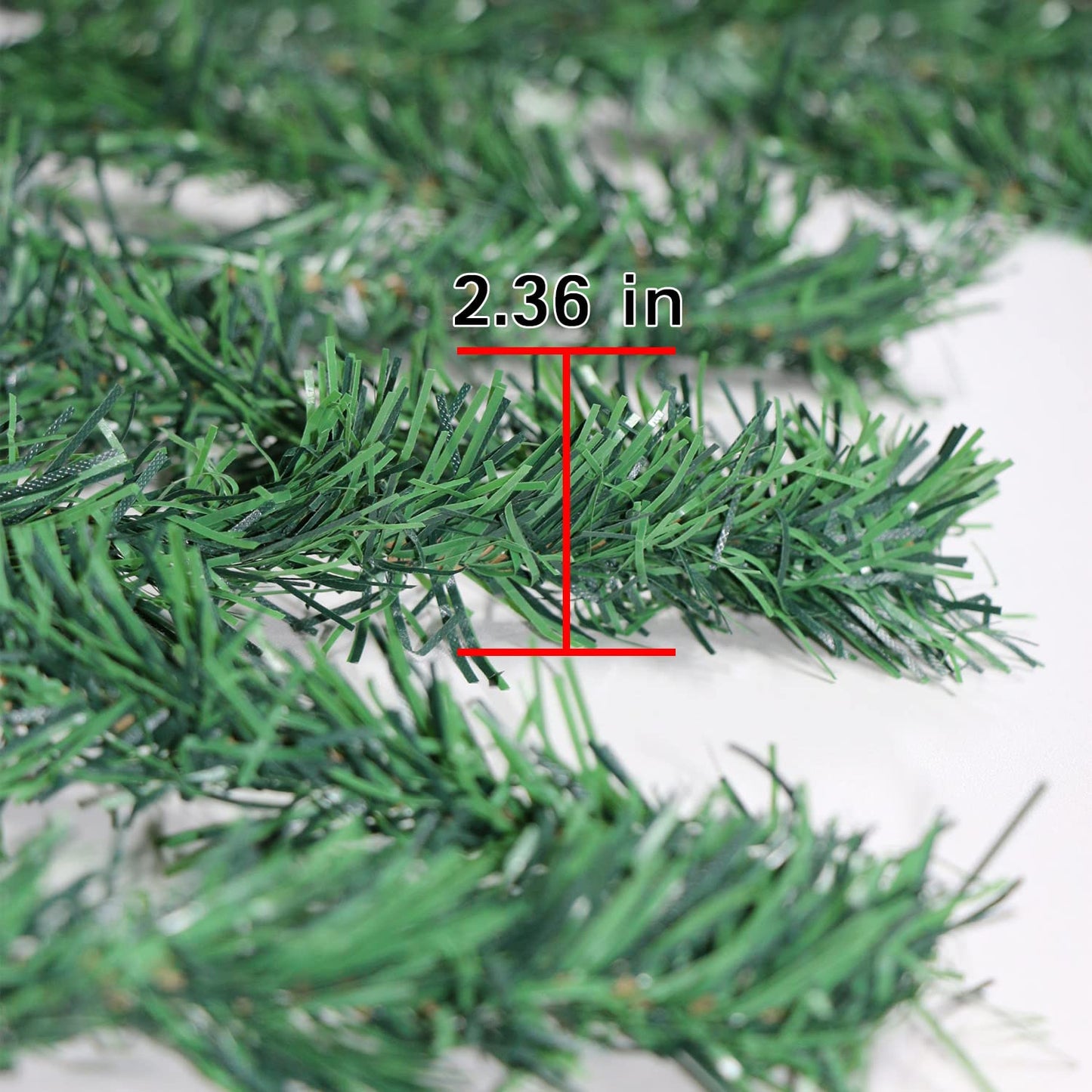 Christmas Green Garland Christmas Decorations Artificial Greenery 50 FT Non-Lit Soft Faux Pine Garland Indoor Outdoor Holiday Decor for Tree Stair Railing Front Door Window Mantle Fireplace Home Party