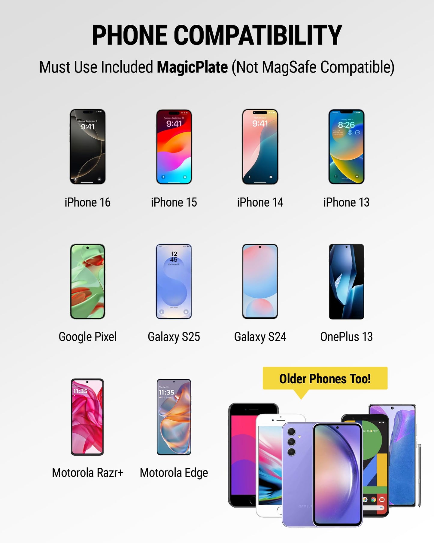 Scosche MAGWDM MagicMount Magnetic Car Phone Holder - Strong Magnet Mount for iPhone and Android - Secure Magnetic Cell Phone Mount for Window/Dash - Universal 360° Adjustable Mobile Cellphone Holder