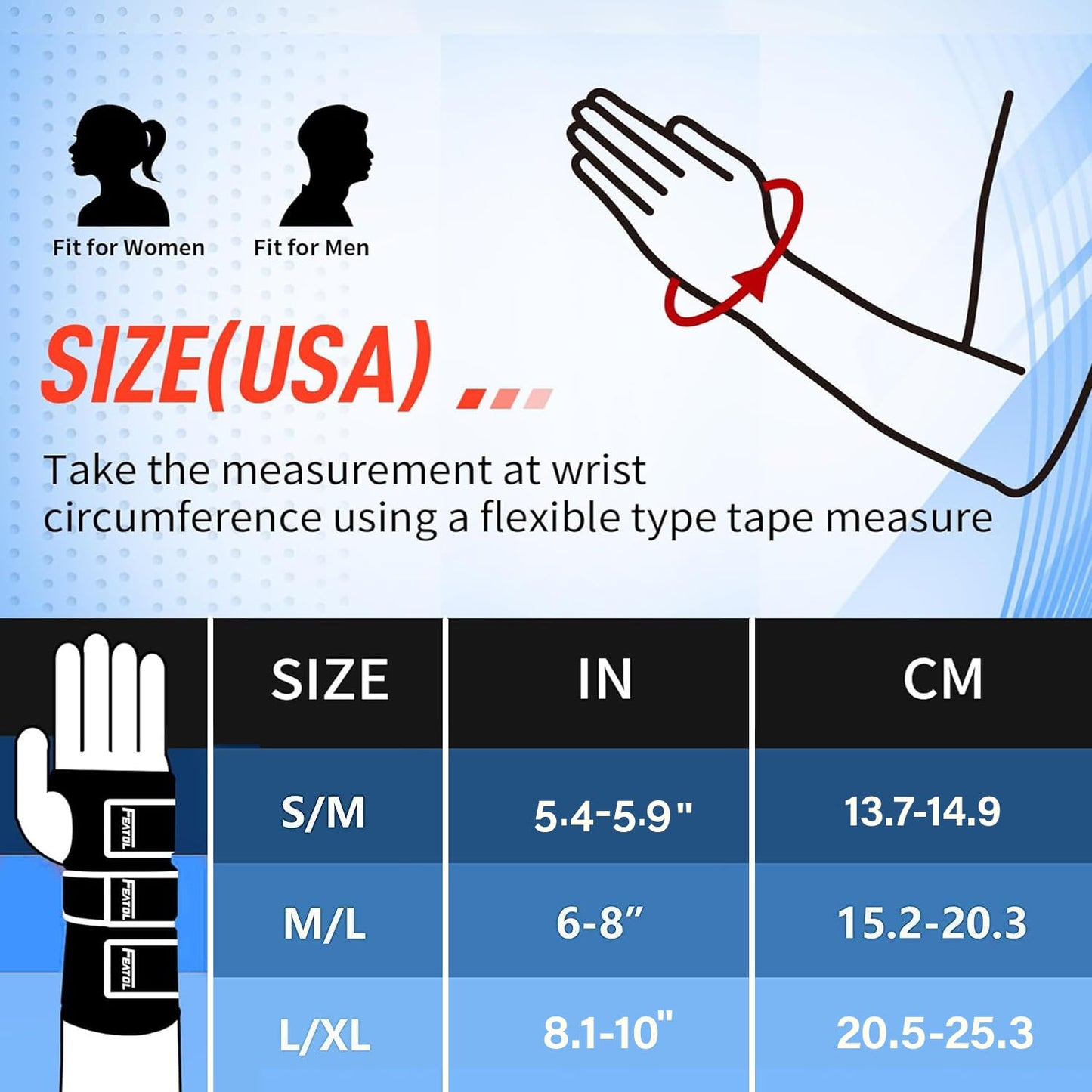 FEATOL Wrist Brace Carpal Tunnel for Women Men, Adjustable Night Sleep Support Brace with Splints Right Hand, Large/X-Large