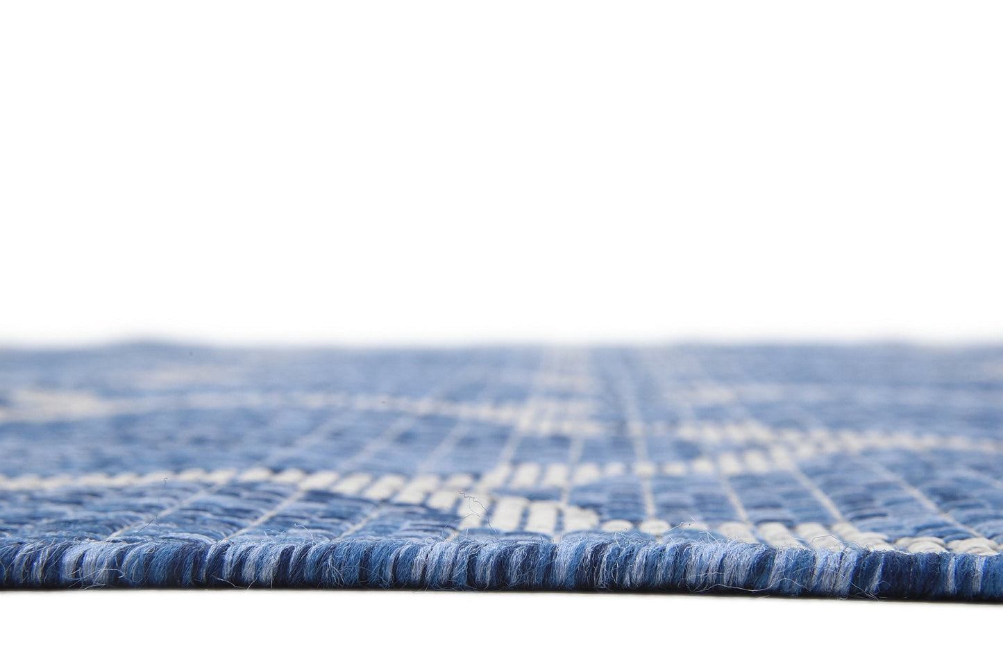Unique Loom Outdoor Trellis Collection Area Rug (6' 1" x 9' Rectangle, Navy Blue/ Ivory)