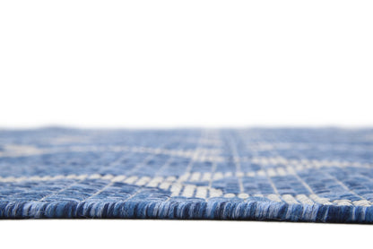 Unique Loom Outdoor Trellis Collection Area Rug (6' 1" x 9' Rectangle, Navy Blue/ Ivory)