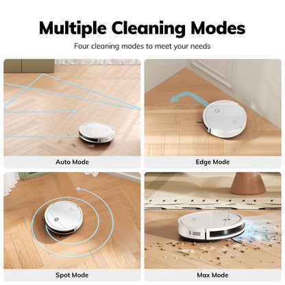 ILIFE V2 Robot Vacuum Cleaner, Tangle-Free Suction, 120 Mins Runtime, Slim, Self-Charging Robotic Vacuum Cleaner, Ideal for Pet Hair and Hard Floors