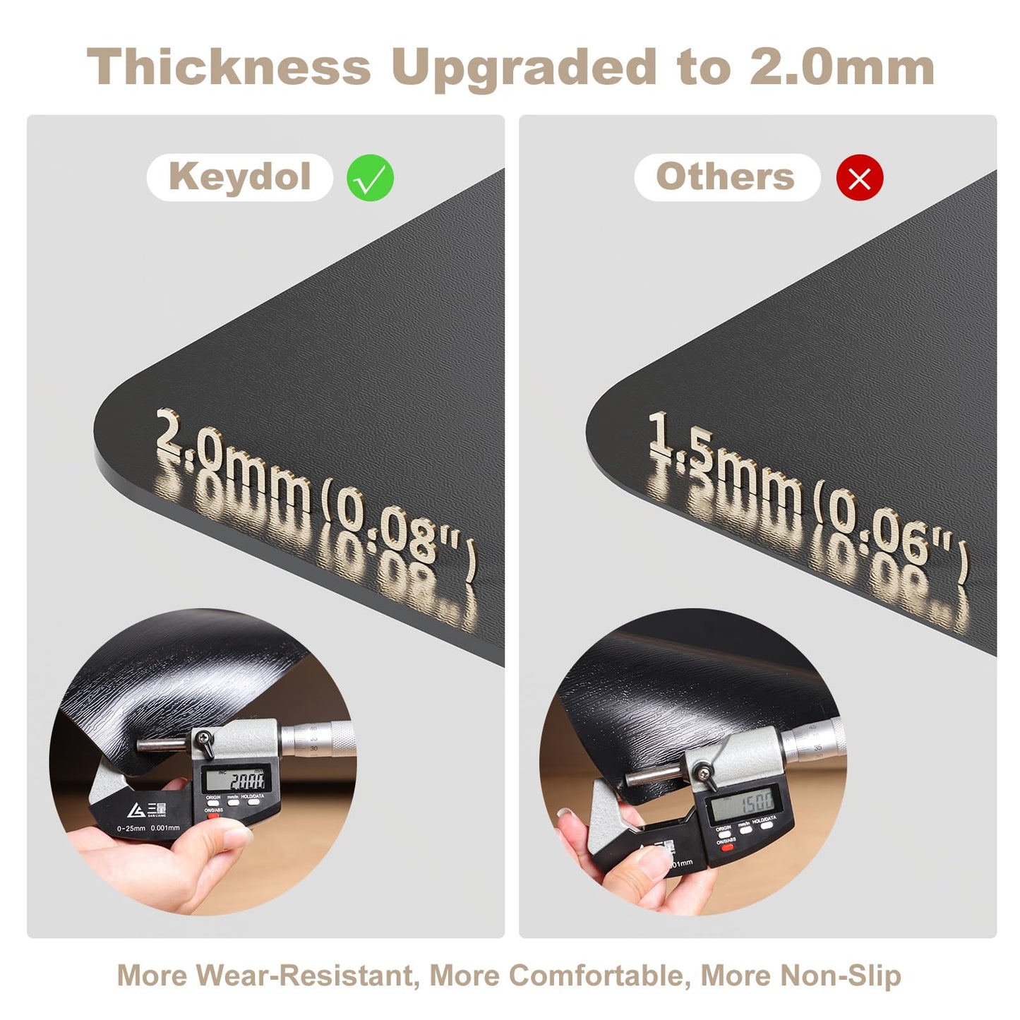 [Thickened to 2.0mm]40"x 50" Office Chair Mat for Hardwood, Vinyl Computer Floor Mat, Anti-Slip Desk Mats for Hardwood, Easy to Clean Office Chair Floor Protector, Durable Rolling Chair Mat