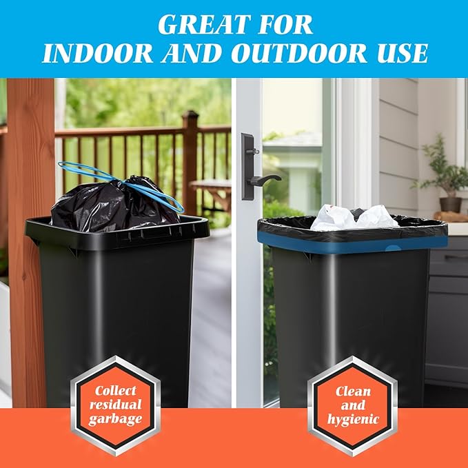 20 Gallon Large Drawstring Trash Bags 120 Counts, Fit 20-21 Gal Trash Can