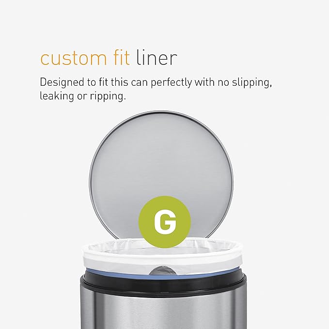 simplehuman Code G 60 Count, Dispenser Pack Custom Fit Liners, Drawstring Trash