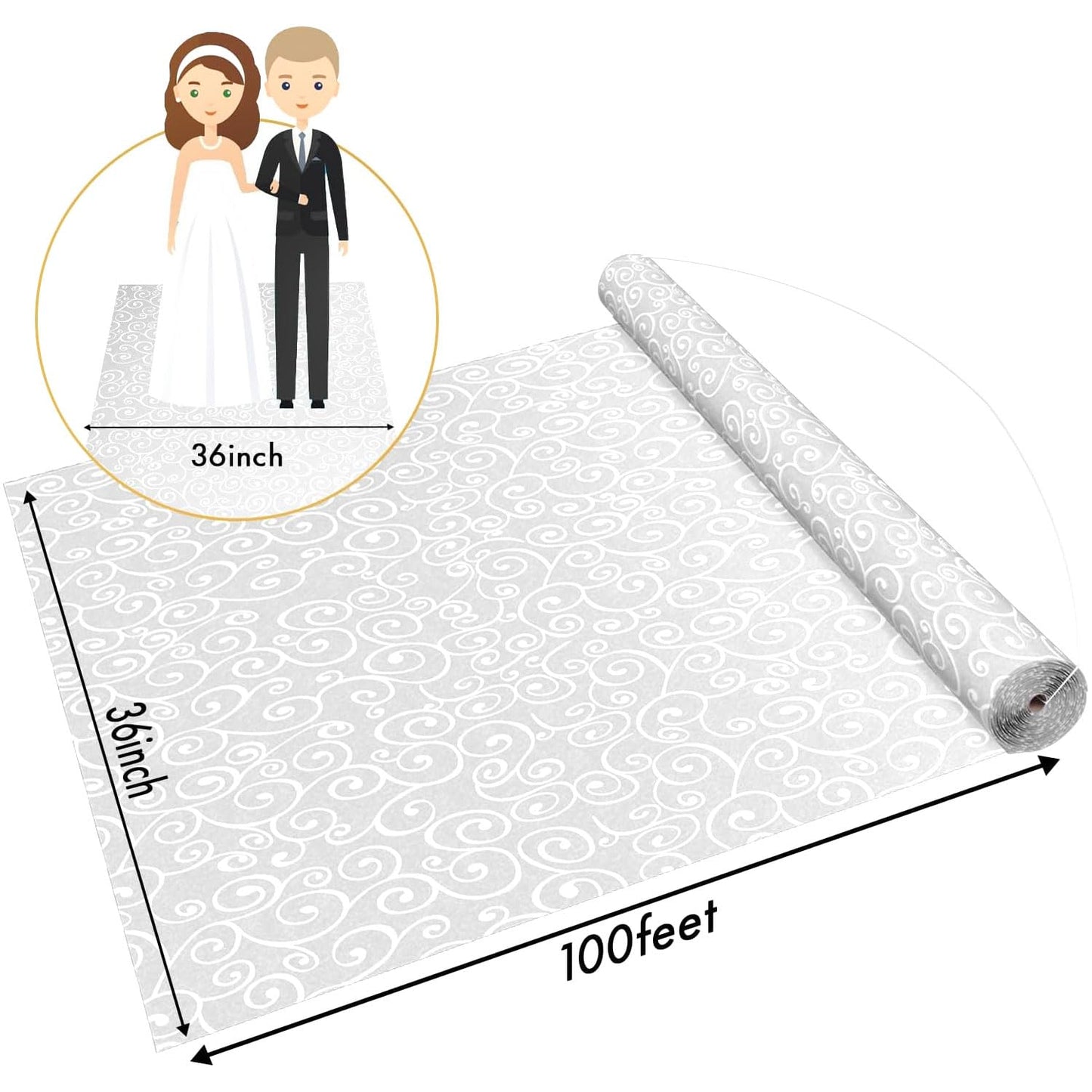 FrenzyBird Thickened Aisle Runner, Vine, 3x100 Feet