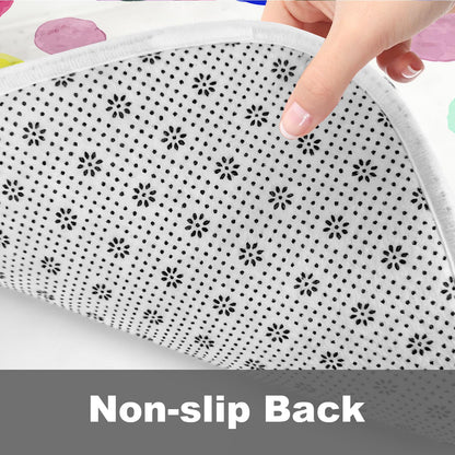 TheBlackSpot Colorful Cartoon Polka Dot Bathroom Rugs Bath Mat Sets 3 Piece Imitation Cashmere Imitation Cashmere Anti Slip Mats,U-Shaped Contour Shower Mat