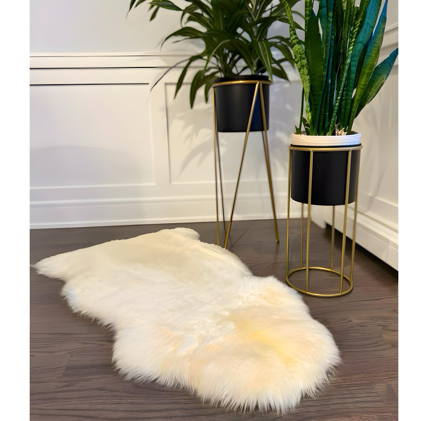 Tru Lamb Sheepskin Area Rug Real Sheepskin Wool Area Rug for Linving Room, Bedroom, Rugs, Sofas and Decor. 2 x 3 ft Sheepskin Rug (Natural White, 2 x 3 ft Sheepskin)