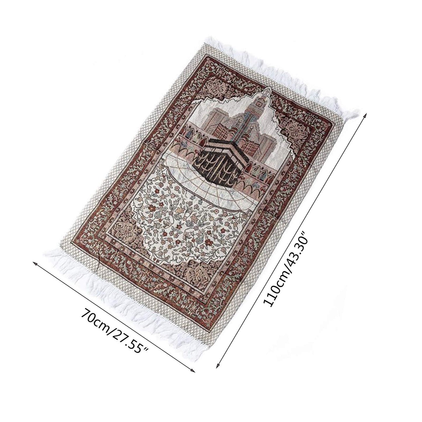 NO BAND 1Set Muslim Prayer Rug Portable Polyester Braided Print Mat Travel Home Waterproof Blanket with Carrying