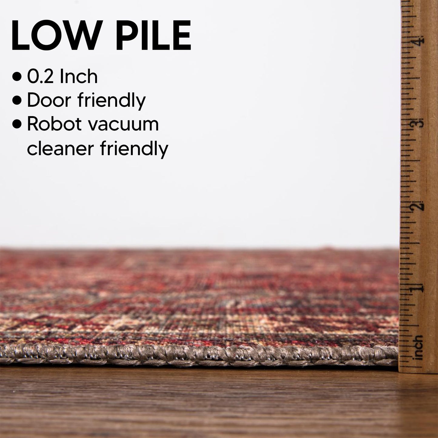 Keen Home Design 6x9 Rug - Machine Washable Area Rug with Non-Slip Backing, Ideal for Living Room, Dining Room, Bedroom - Vintage, Easy Clean, Durable, Low Pile Rug - (6' x 9')