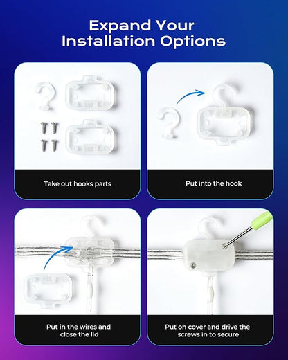 1040 RGBIC LEDs Smart Curtain Lights with DIY GIF, 9.8x6.6ft Color Changing Christmas Wall Lightss with APP, IP65 Waterproof String Fairy Lightss for Indoor Outdoor Bedroom Window Garage