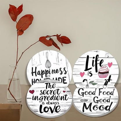 Farmhouse Rustic Electric Stove Burner Covers，Set of 4 Round Stove Burner Covers，8 Inches and 10 Inches，Gas Stove Burner Covers,Metal Stove Burner Cover，Kitchen Cooktop Decorative，Home Kitchen Decor