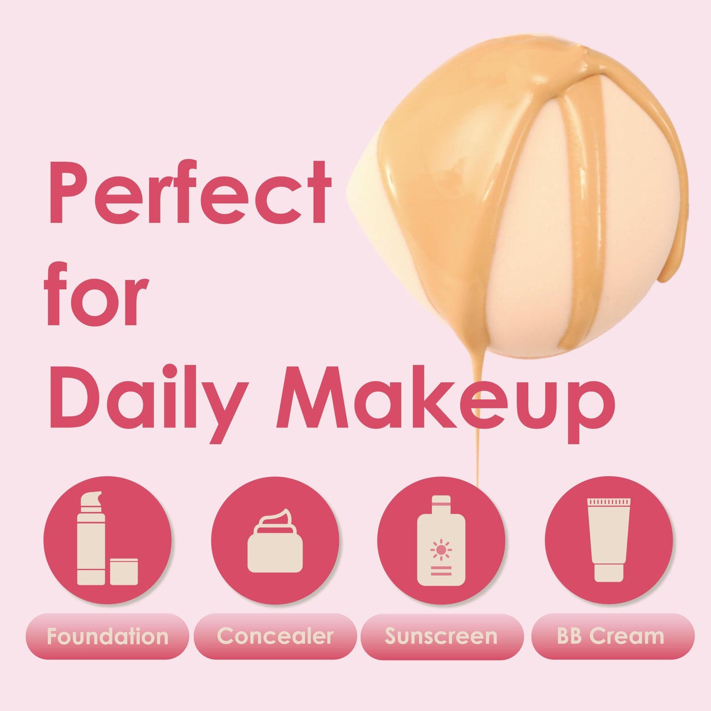 5Pcs Makeup Sponge For Foundation Concealer And Powder, Latex Free Blender Sponge For Natural And Easy Makeup Soft Long-lasting And Beginner-friendly, Green, Medium