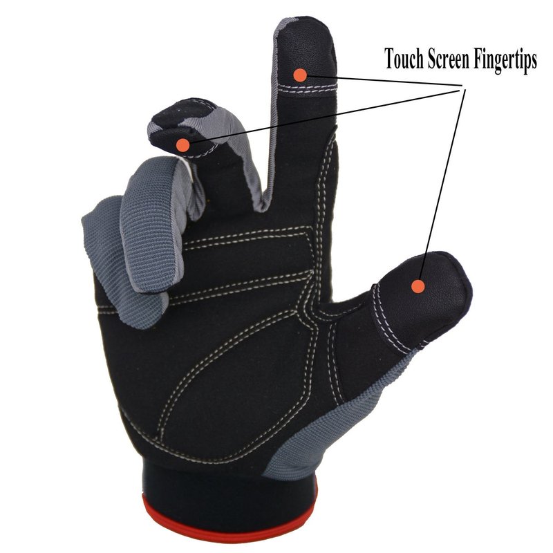 HANDLANDY Work Gloves for Men & Women, Utility Mechanic Working Gloves Touch Screen, Flexible Breathable Gardening Gloves for Yard Maintenance (Large, 2 Pairs)