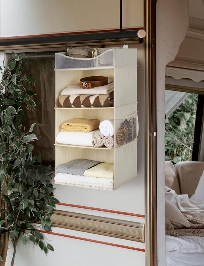 StorageWorks Hanging Closet Organizer, 3-Shelf Hanging Closet Shelves